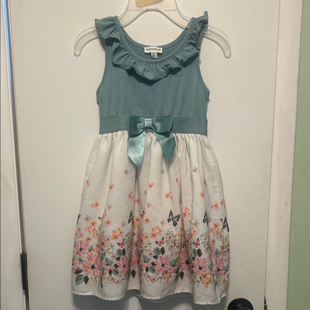 Carter's Teal and Floral Casual Dress